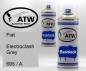 Preview: Fiat, Electroclash Grey, 695 / A: 400ml Sprühdose + 400ml Klarlack - Set, von ATW Autoteile West.